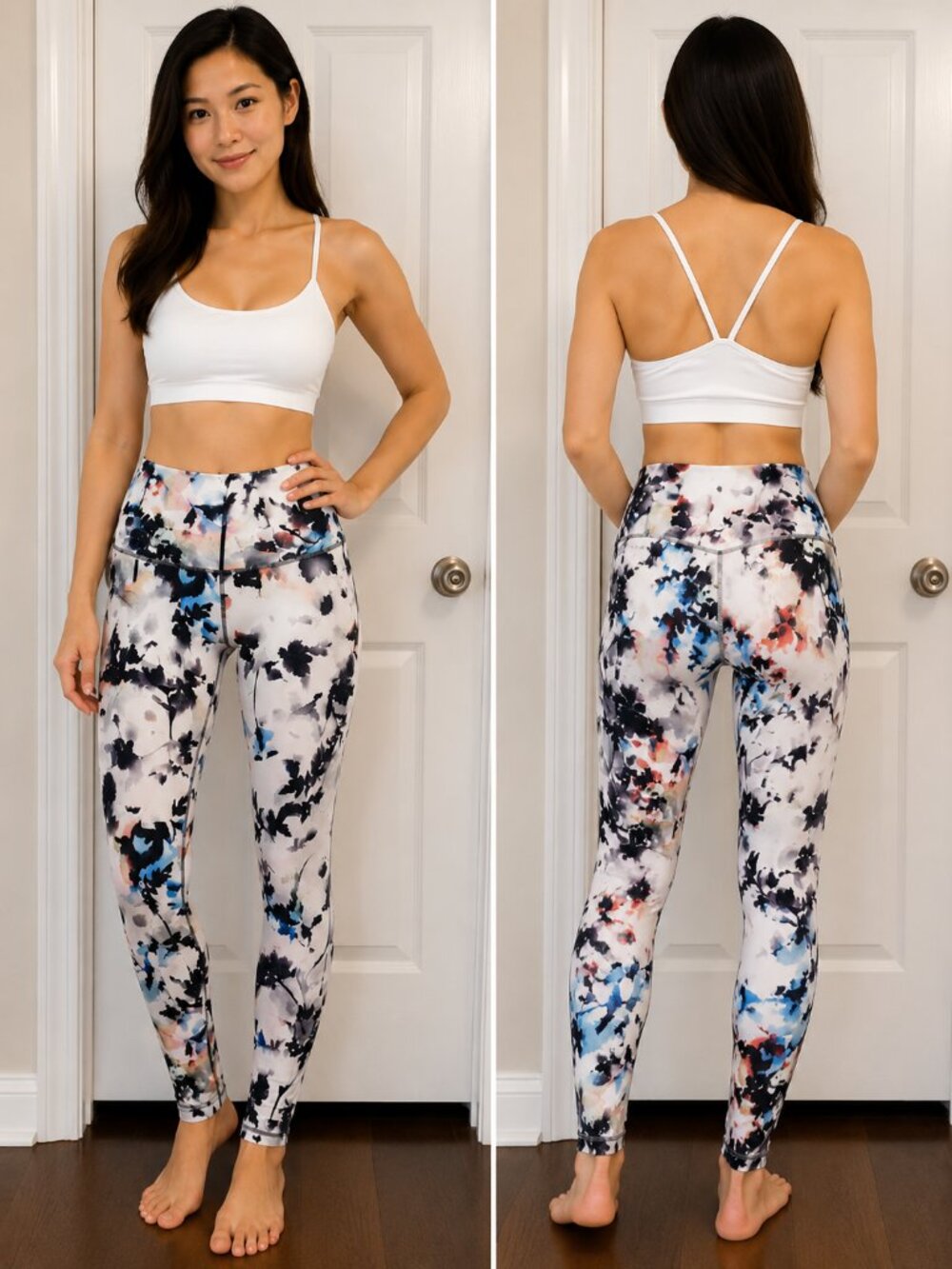 Nike One Women’s Leggings Size Small Floral Watercolor Abstract Print Athletic